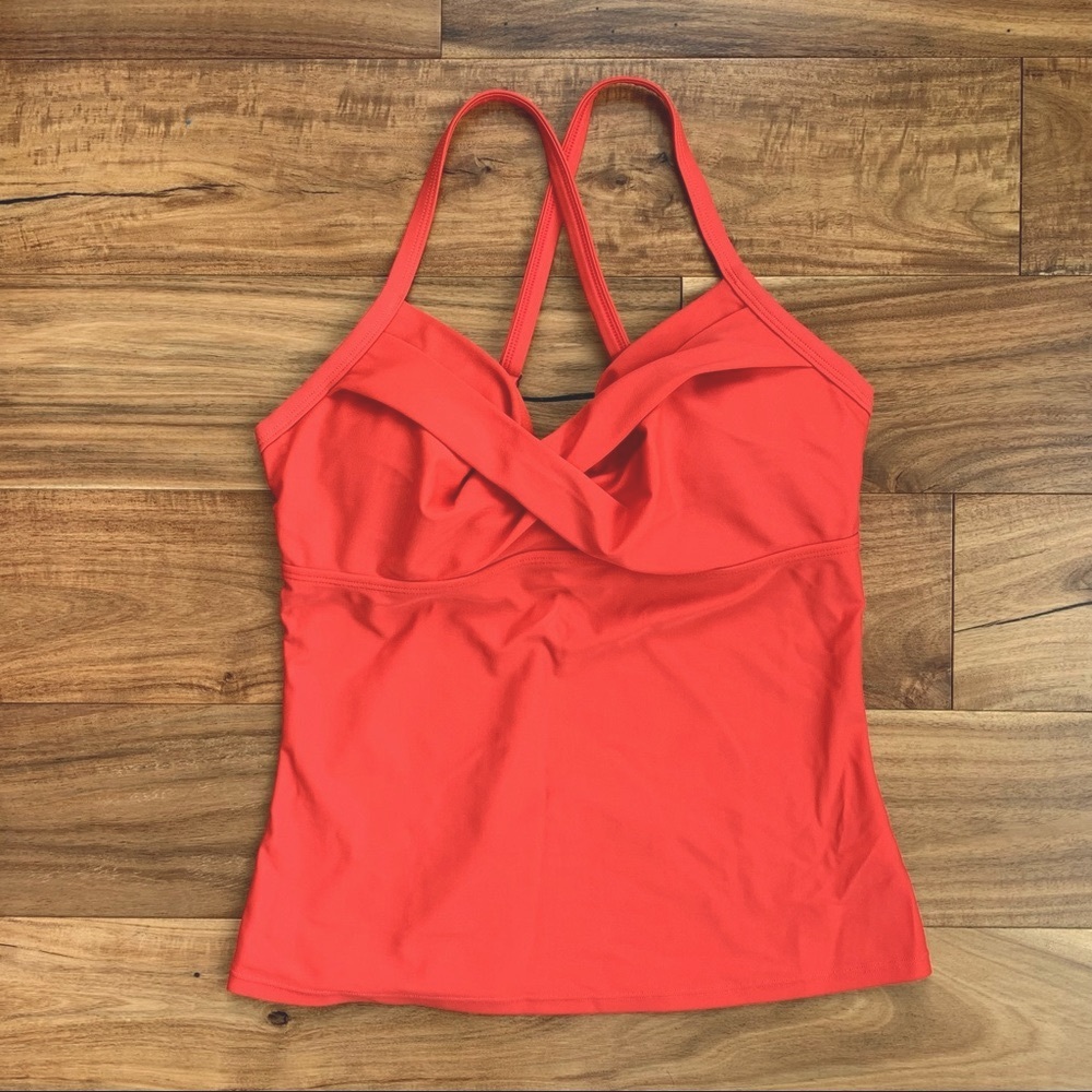 Athleta Twist Up Tankini Swim Top, Coral, 34 D/DD